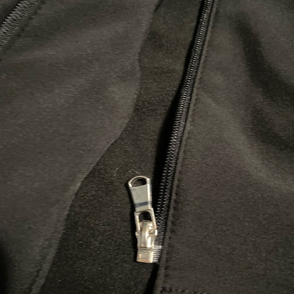 Liz Claiborne Black Trench Coat with Stand-Up Collar and Adjustable Lacing - Picture 7 of 14